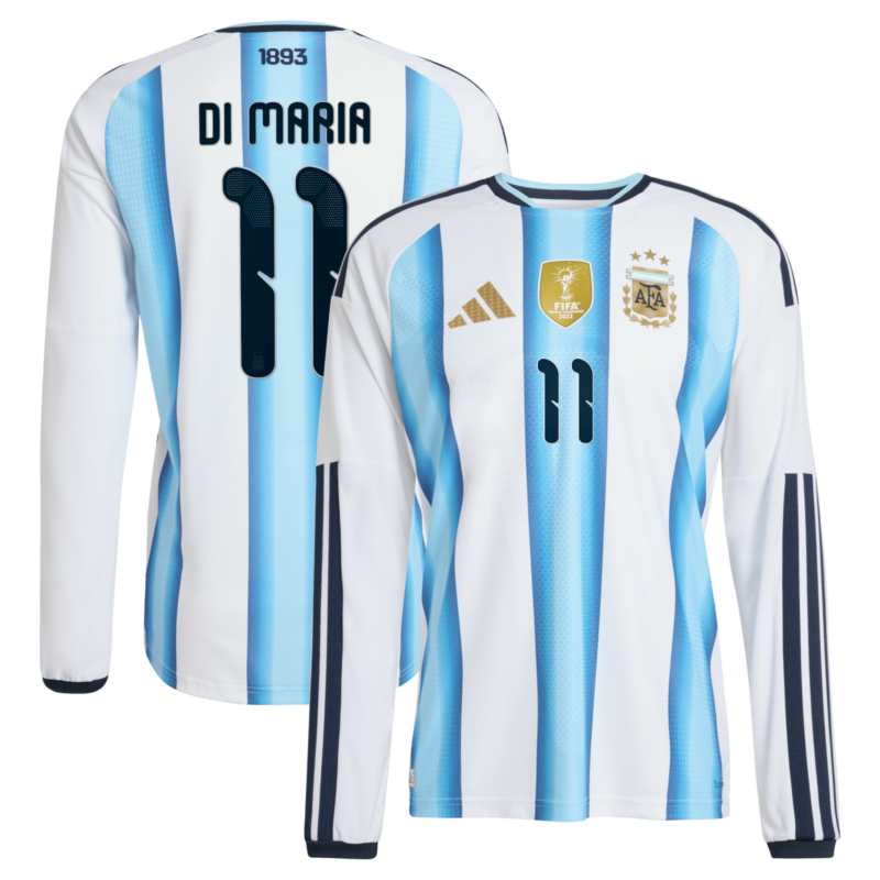 Argentina adidas Home Authentic Shirt 2026 - Long sleeve with Di Maria 11 printing