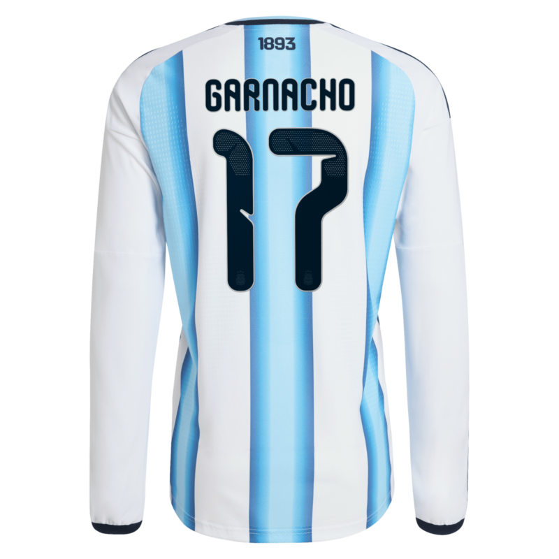 Argentina adidas Home Authentic Shirt 2026 - Long sleeve with Garnacho 17 printing
