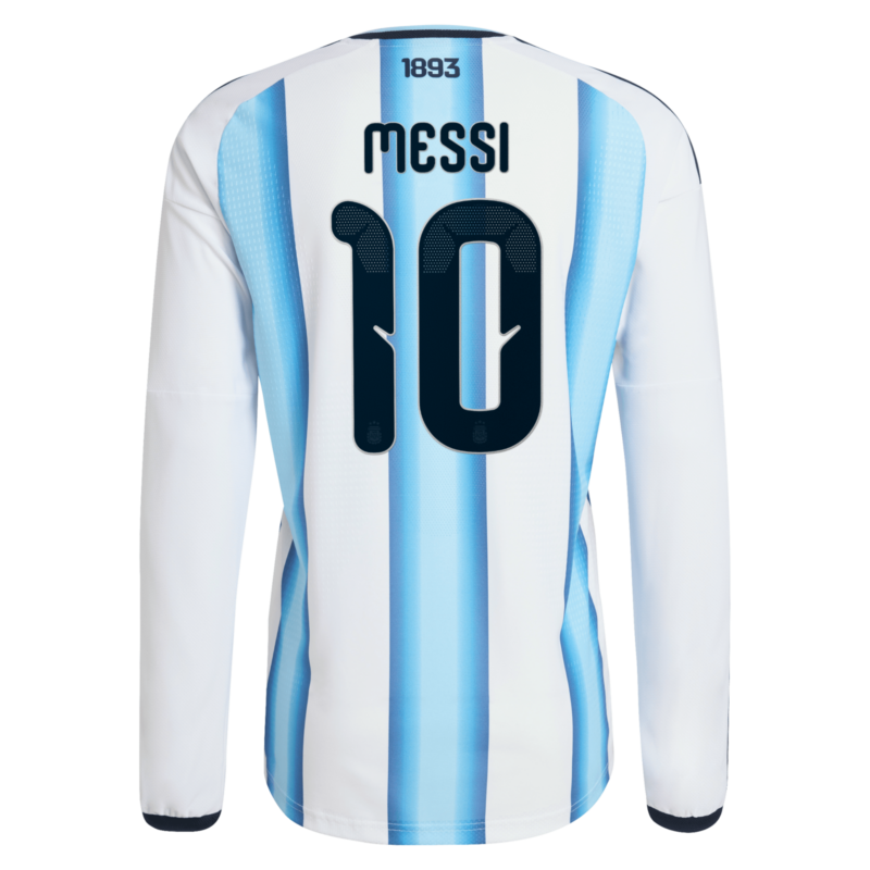 A2B image: argentina-adidas-home-authentic-shirt-2026-long-sleeve-with-messi-10-printing Argentina adidas Home Authentic Shirt 2026 - Long sleeve with Messi 10 printing