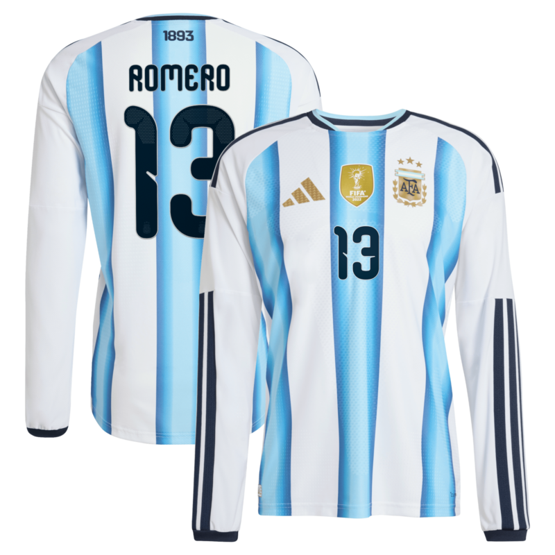 A2B image: argentina-adidas-home-authentic-shirt-2026-long-sleeve-with-romero-13-printing Argentina adidas Home Authentic Shirt 2026 - Long sleeve with Romero 13 printing
