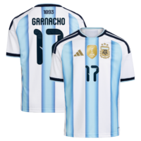 Argentina adidas Home Shirt 2026 - Kids with Garnacho 17 printing