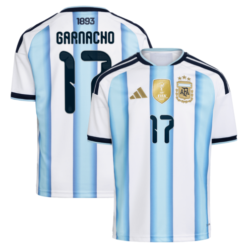 A2B image: argentina-adidas-home-shirt-2026-kids-with-garnacho-17-printing Argentina adidas Home Shirt 2026 - Kids with Garnacho 17 printing