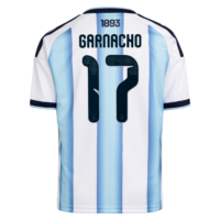 Argentina adidas Home Shirt 2026 - Kids with Garnacho 17 printing