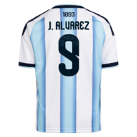 A2B image: argentina-adidas-home-shirt-2026-kids-with-j-alvarez-9-printing Argentina adidas Home Shirt 2026 - Kids with J. Alvarez 9 printing
