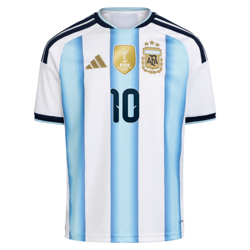 Argentina adidas Home Shirt 2026 - Kids with Messi 10 printing