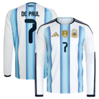 A2B image: argentina-adidas-home-shirt-2026-long-sleeve-with-de-paul-7-printing Argentina adidas Home Shirt 2026 -Long sleeve with De Paul 7 printing