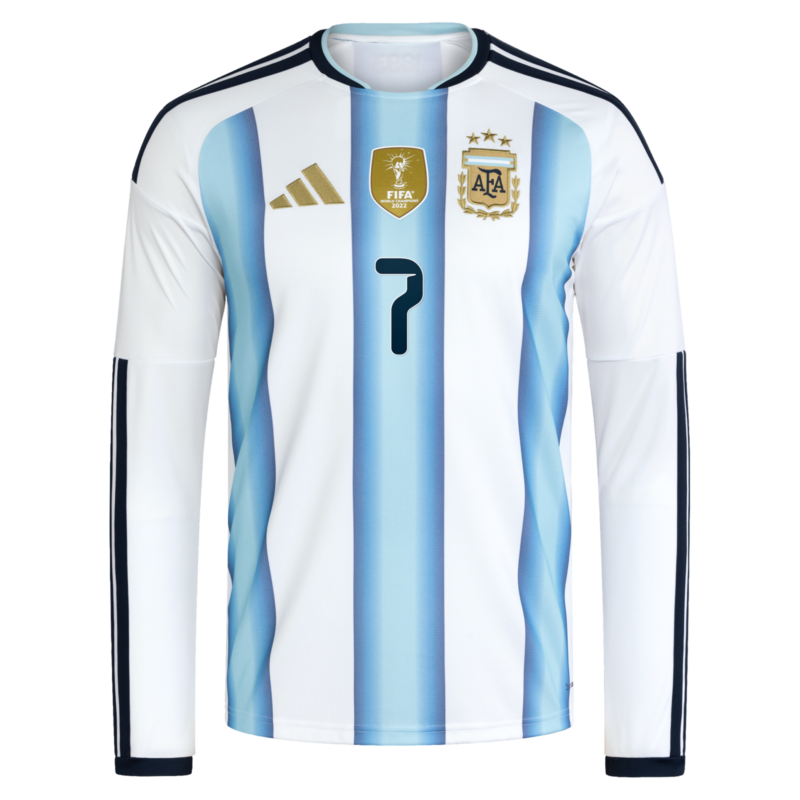 A2B image: argentina-adidas-home-shirt-2026-long-sleeve-with-de-paul-7-printing Argentina adidas Home Shirt 2026 -Long sleeve with De Paul 7 printing