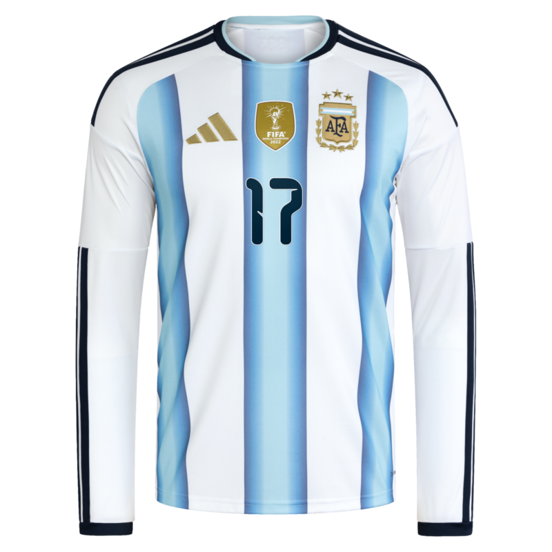 Argentina adidas Home Shirt 2026 -Long sleeve with Garnacho 17 printing