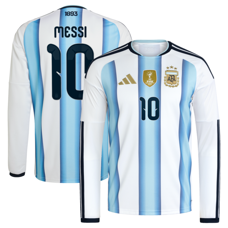 Argentina adidas Home Shirt 2026 -Long sleeve with Messi 10 printing