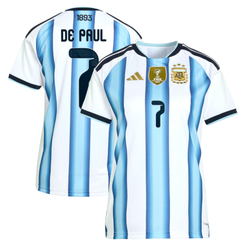 A2B image: argentina-adidas-home-shirt-2026-womens-with-de-paul-7-printing Argentina adidas Home Shirt 2026 - Womens with De Paul 7 printing