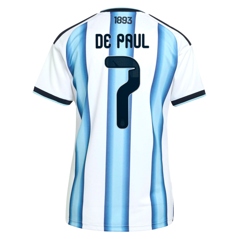 A2B image: argentina-adidas-home-shirt-2026-womens-with-de-paul-7-printing Argentina adidas Home Shirt 2026 - Womens with De Paul 7 printing