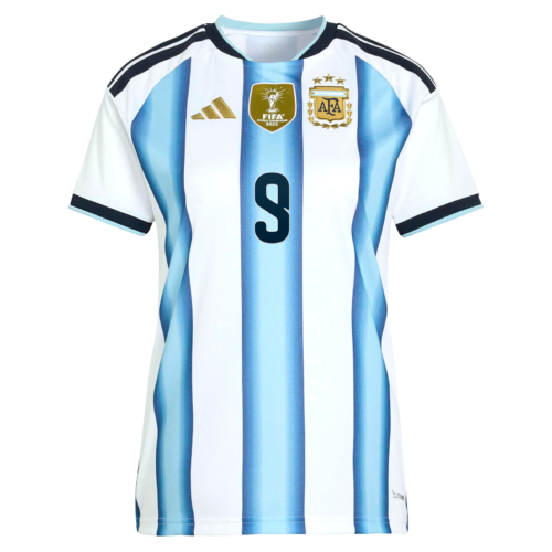 A2B image: argentina-adidas-home-shirt-2026-womens-with-j-alvarez-9-printing Argentina adidas Home Shirt 2026 - Womens with J. Alvarez 9 printing