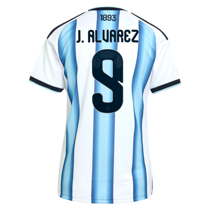 Argentina adidas Home Shirt 2026 - Womens with J. Alvarez  9 printing