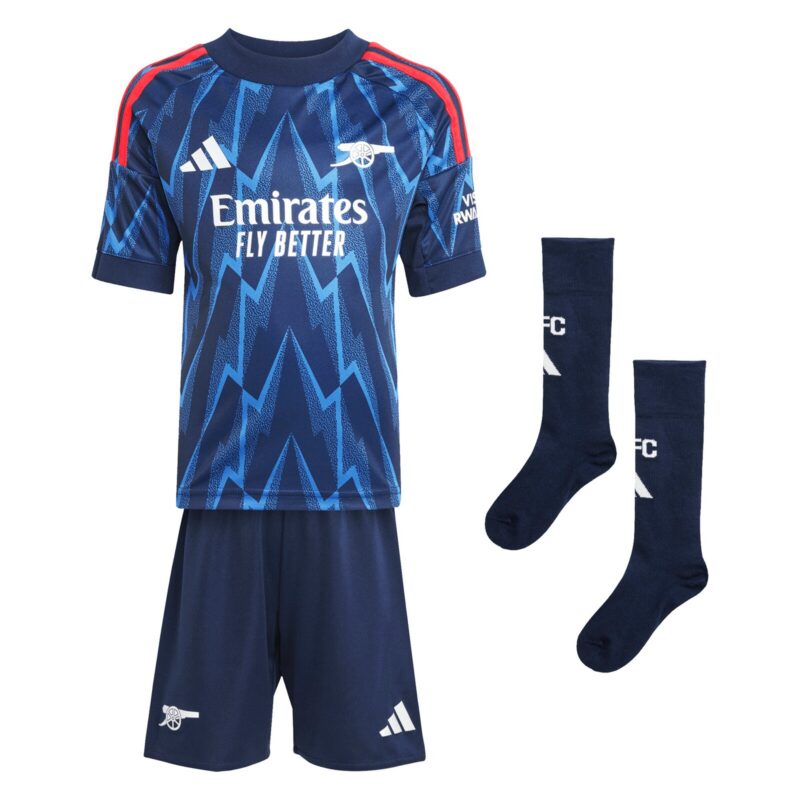 Arsenal adidas Away Minikit 2025-26 with Ødegaard 8 printing
