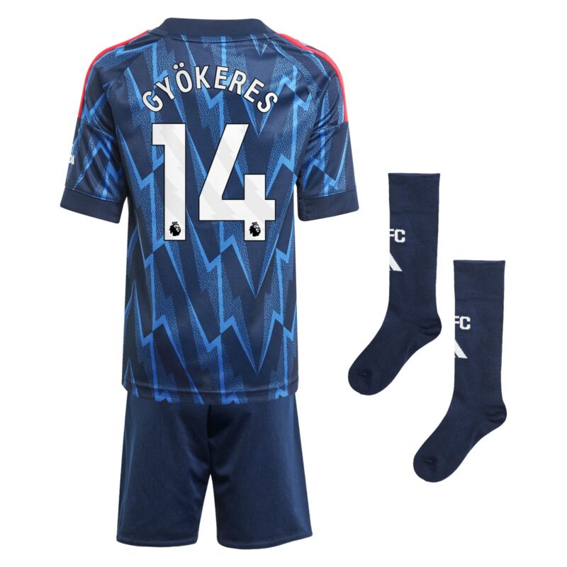Arsenal adidas Away Minikit 2025-26 with Gyökeres 14 printing