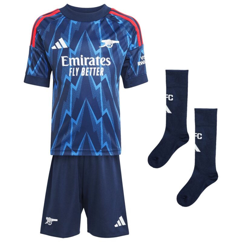 Arsenal adidas Away Minikit 2025-26 with Madueke 20 printing