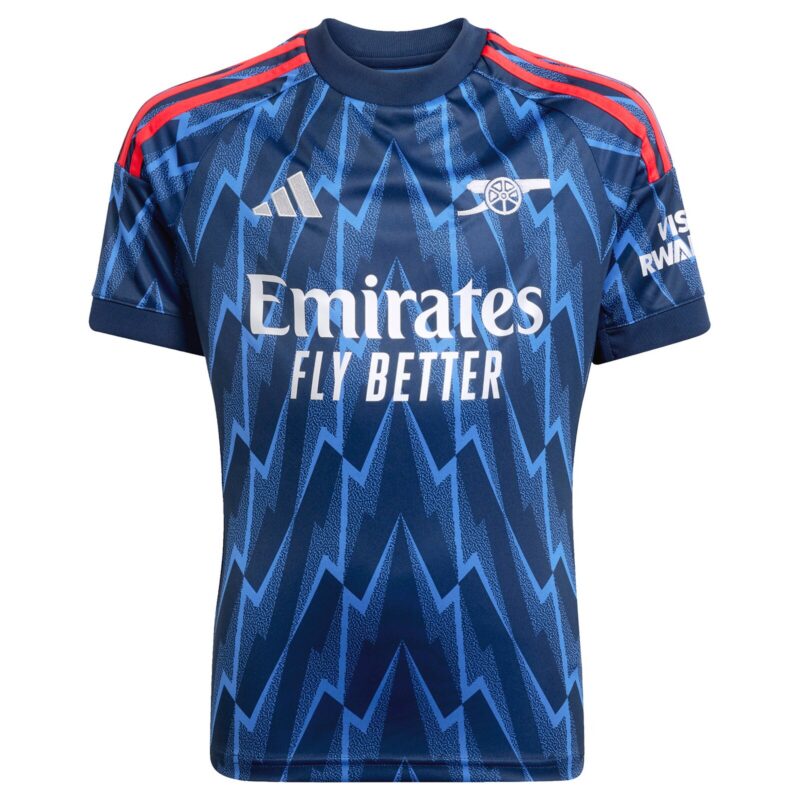 A2B image: arsenal-adidas-away-shirt-2025-26-kids-with-saka-7-printing Arsenal adidas Away Shirt 2025-26 - Kids with Saka 7 printing