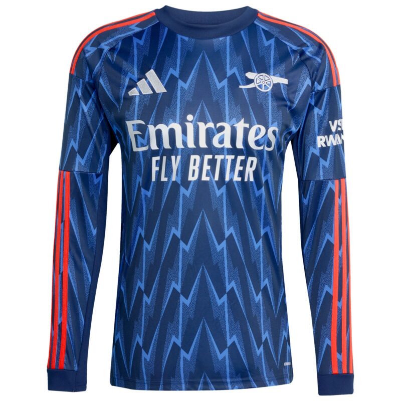 Arsenal adidas Away Shirt 2025-26 - Long Sleeve with Eze 10 printing