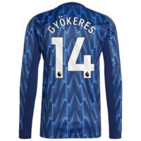 Arsenal adidas Away Shirt 2025-26 - Long Sleeve with Gyökeres 14 printing