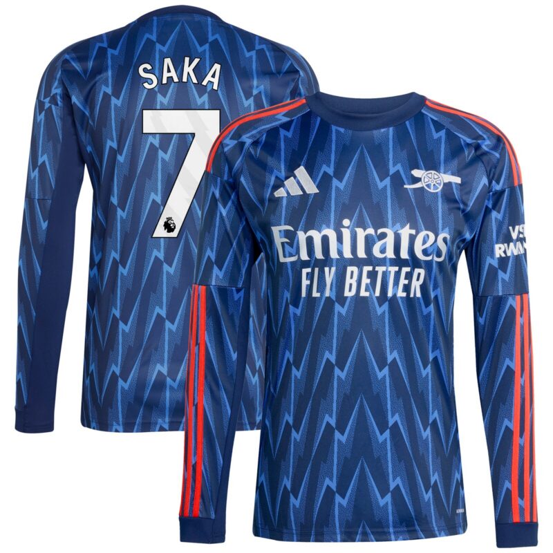 A2B image: arsenal-adidas-away-shirt-2025-26-long-sleeve-with-saka-7-printing Arsenal adidas Away Shirt 2025-26 - Long Sleeve with Saka 7 printing