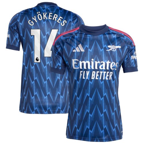 A2B image: arsenal-adidas-away-shirt-2025-26-with-gyokeres-14-printing Arsenal adidas Away Shirt 2025-26 with Gyökeres 14 printing