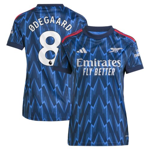 Arsenal adidas Away Shirt 2025-26 - Womens with Ødegaard 8 printing
