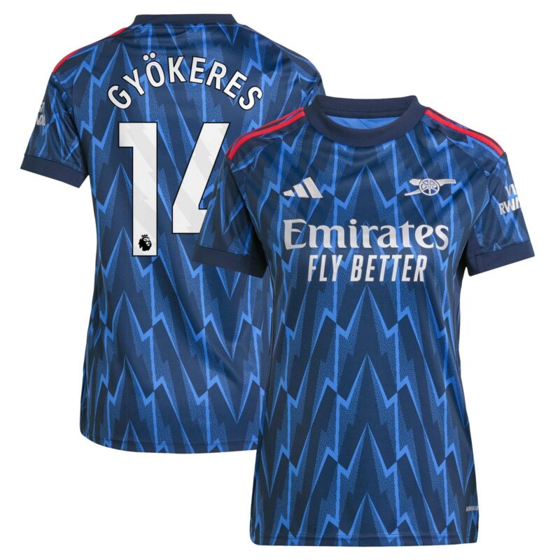 Arsenal adidas Away Shirt 2025-26 - Womens with Gyökeres 14 printing