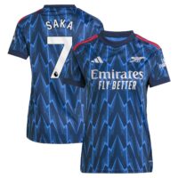 Arsenal adidas Away Shirt 2025-26 - Womens with Saka 7 printing