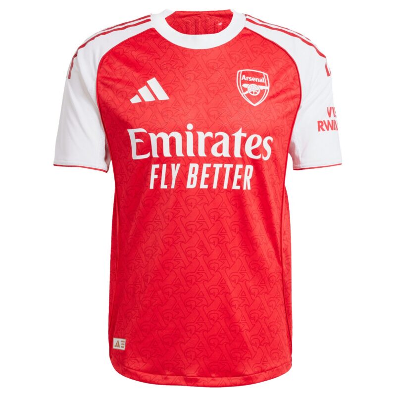 Arsenal adidas Home Authentic Shirt 2025-26 with Eze 10 printing