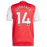 Arsenal adidas Home Authentic Shirt 2025-26 with Gyökeres 14 printing