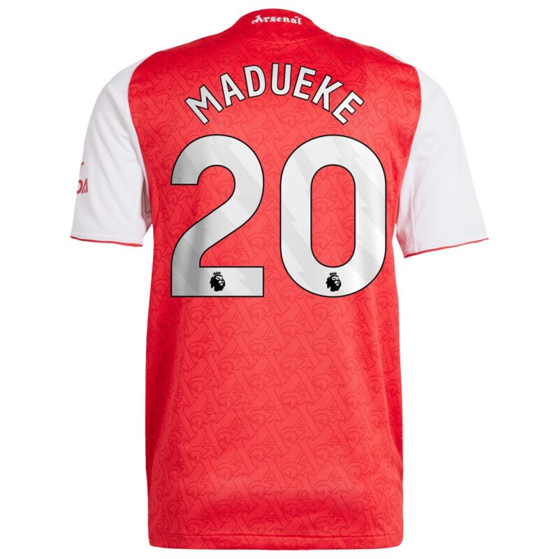 Arsenal adidas Home Authentic Shirt 2025-26 with Madueke 20 printing