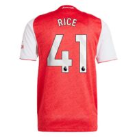 Arsenal adidas Home Authentic Shirt 2025-26 with Rice 41 printing