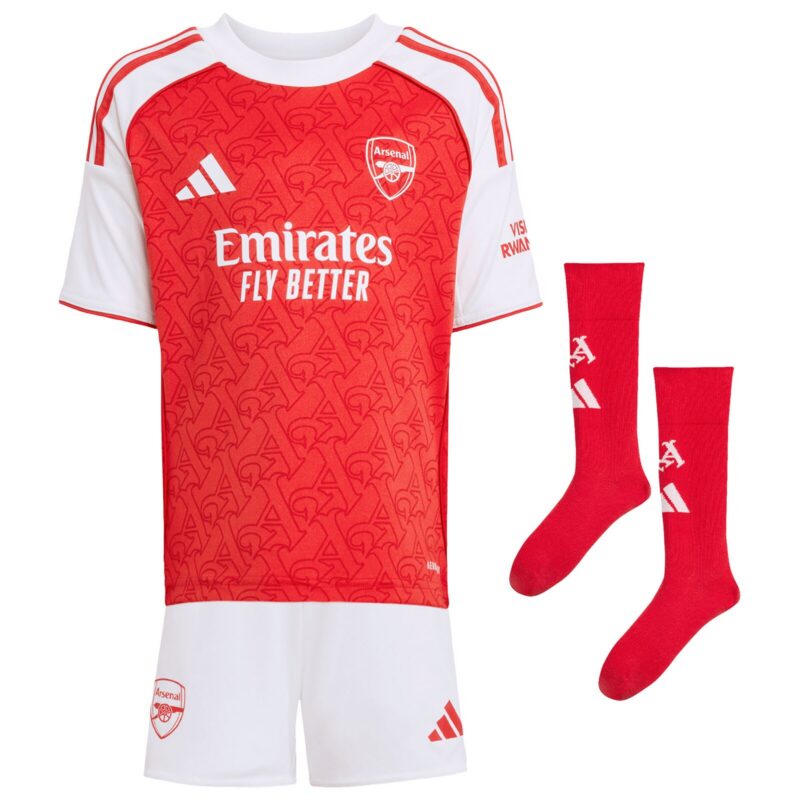 Arsenal adidas Home Minikit 2025-26 with Madueke 20 printing