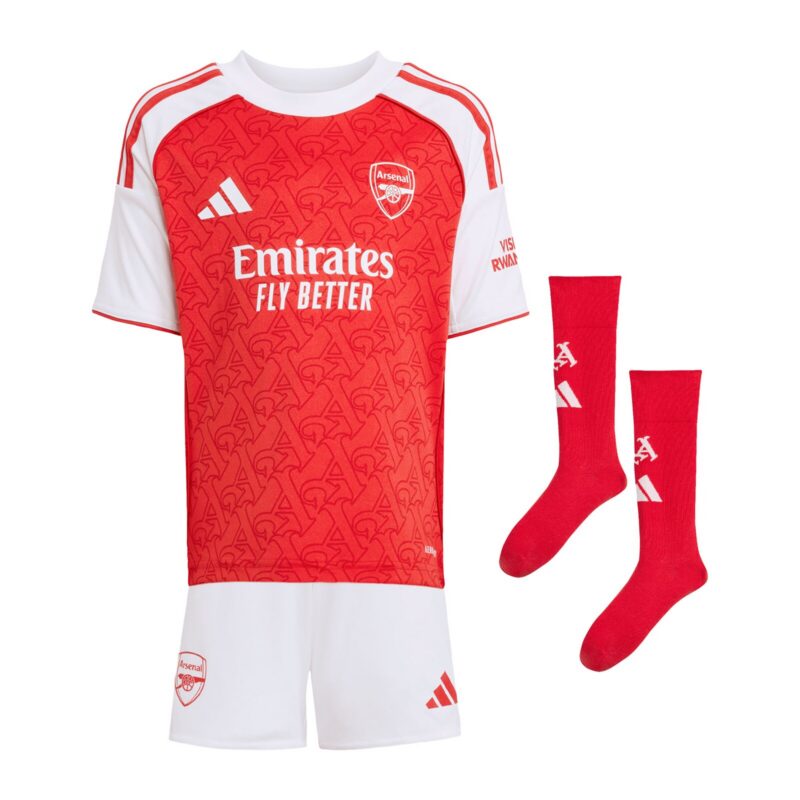 Arsenal adidas Home Minikit 2025-26 with Rice 41 printing