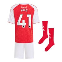 Arsenal adidas Home Minikit 2025-26 with Rice 41 printing
