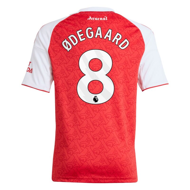 A2B image: arsenal-adidas-home-shirt-2025-26-kids-with-odegaard-8-printing Arsenal adidas Home Shirt 2025-26 - Kids with Ødegaard 8 printing