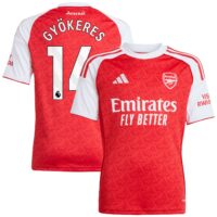 Arsenal adidas Home Shirt 2025-26 - Kids with Gyökeres 14 printing
