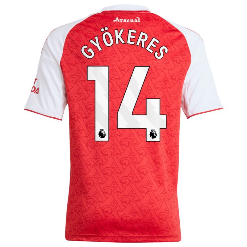 Arsenal adidas Home Shirt 2025-26 - Kids with Gyökeres 14 printing