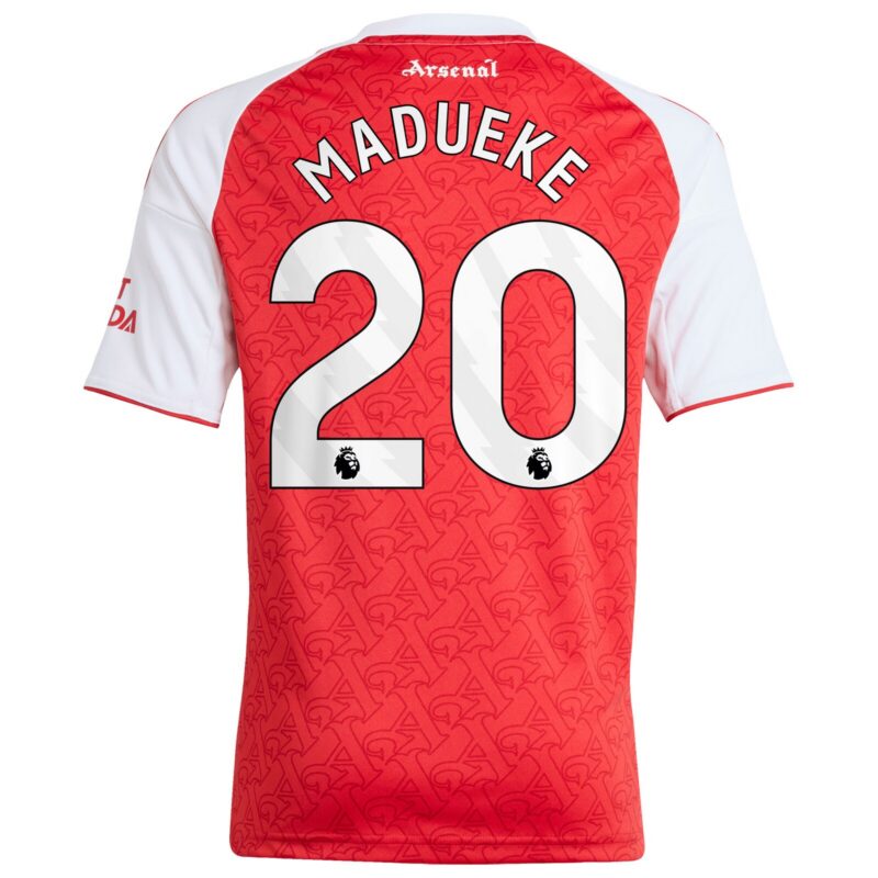 A2B image: arsenal-adidas-home-shirt-2025-26-kids-with-madueke-20-printing Arsenal adidas Home Shirt 2025-26 - Kids with Madueke 20 printing