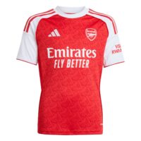 A2B image: arsenal-adidas-home-shirt-2025-26-kids-with-rice-41-printing Arsenal adidas Home Shirt 2025-26 - Kids with Rice 41 printing