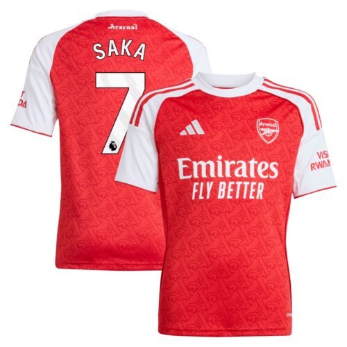 A2B image: arsenal-adidas-home-shirt-2025-26-kids-with-saka-7-printing Arsenal adidas Home Shirt 2025-26 - Kids with Saka 7 printing