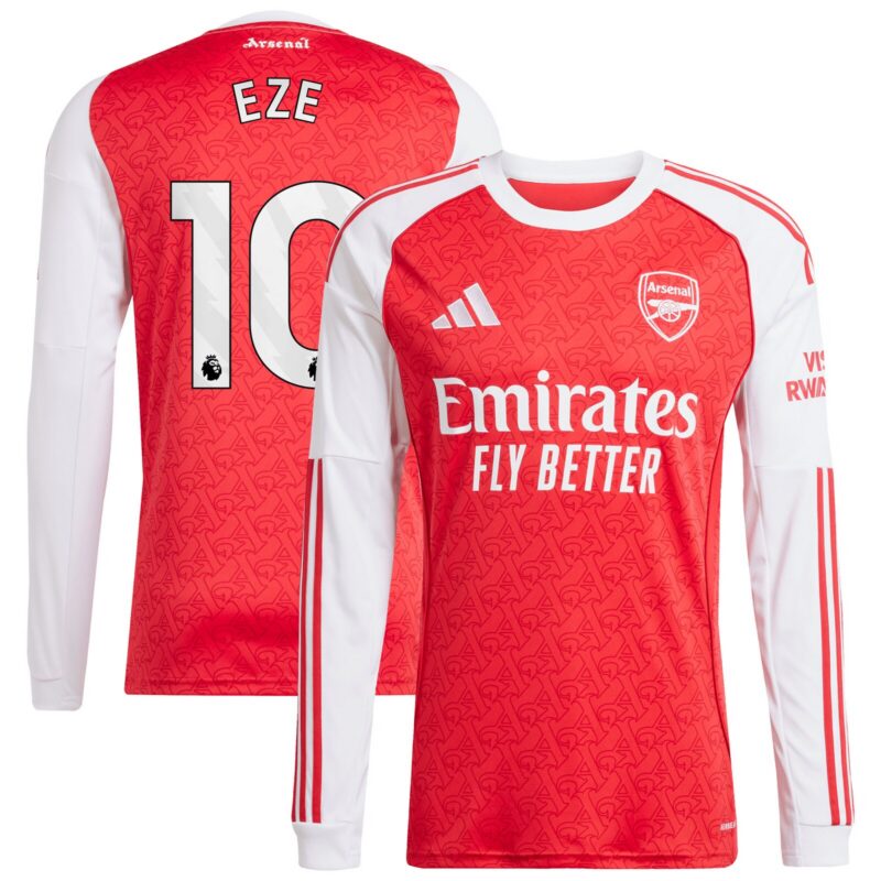 Arsenal adidas Home Shirt 2025-26 - Long Sleeve with Eze 10 printing