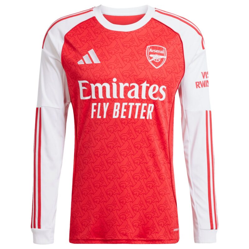 Arsenal adidas Home Shirt 2025-26 - Long Sleeve with Eze 10 printing