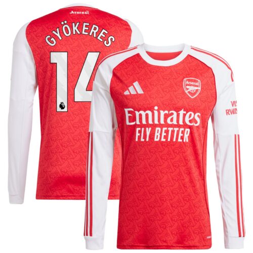 A2B image: arsenal-adidas-home-shirt-2025-26-long-sleeve-with-gyokeres-14-printing Arsenal adidas Home Shirt 2025-26 - Long Sleeve with Gyökeres 14 printing