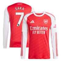 A2B image: arsenal-adidas-home-shirt-2025-26-long-sleeve-with-saka-7-printing Arsenal adidas Home Shirt 2025-26 - Long Sleeve with Saka 7 printing