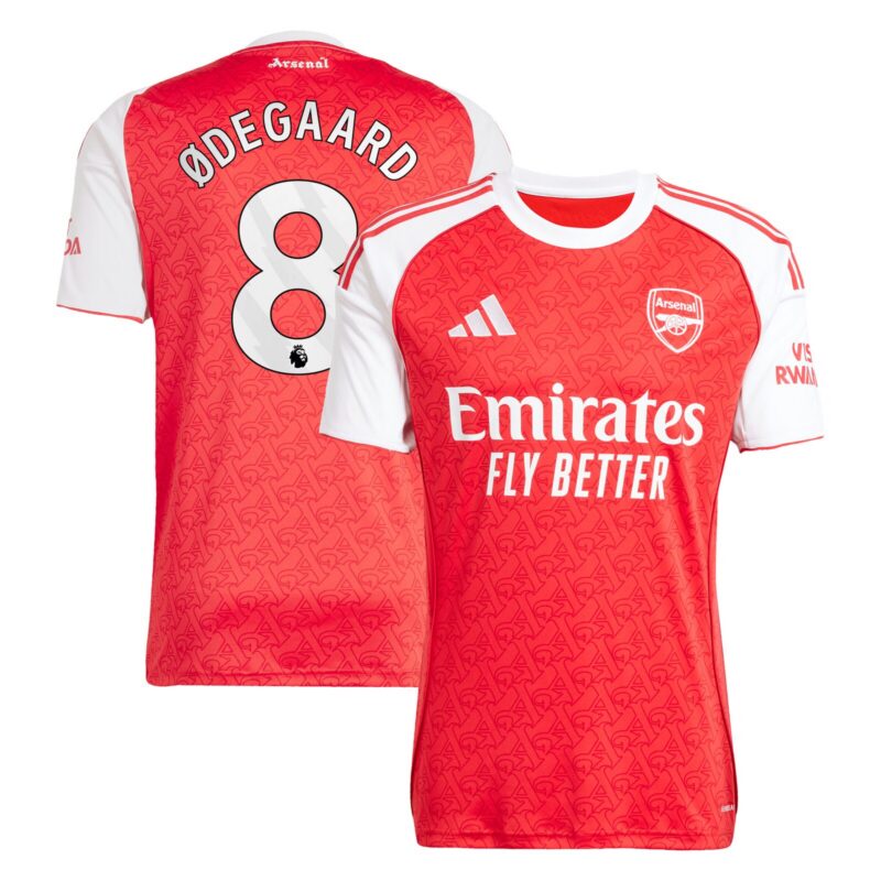 A2B image: arsenal-adidas-home-shirt-2025-26-with-odegaard-8-printing Arsenal adidas Home Shirt 2025-26 with Ødegaard 8 printing