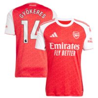 Arsenal adidas Home Shirt 2025-26 with Gyökeres 14 printing