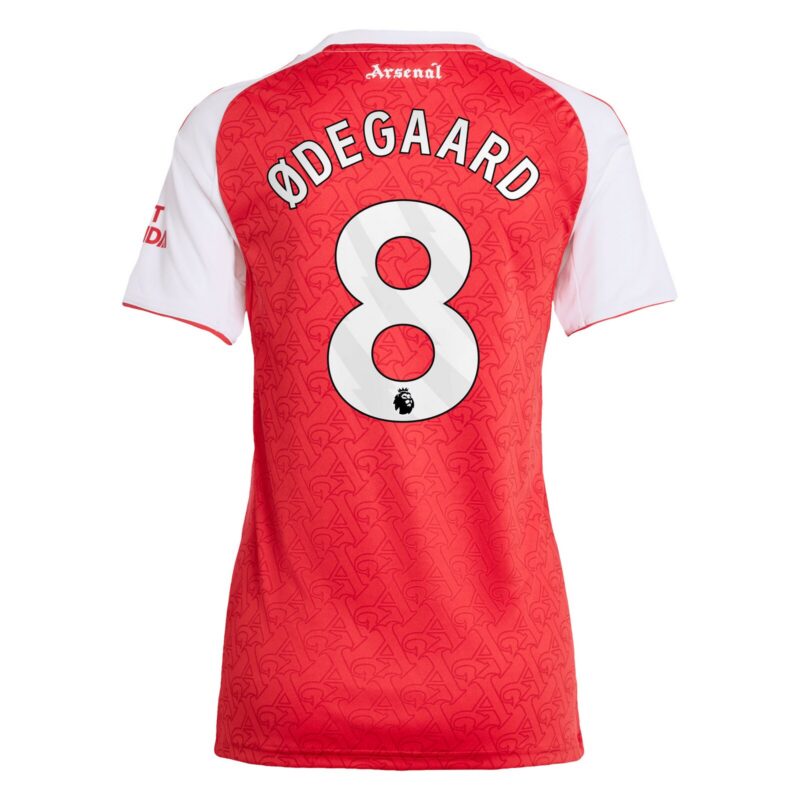 Arsenal adidas Home Shirt 2025-26 - Womens with Ødegaard 8 printing