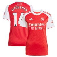 Arsenal adidas Home Shirt 2025-26 - Womens with Gyökeres 14 printing