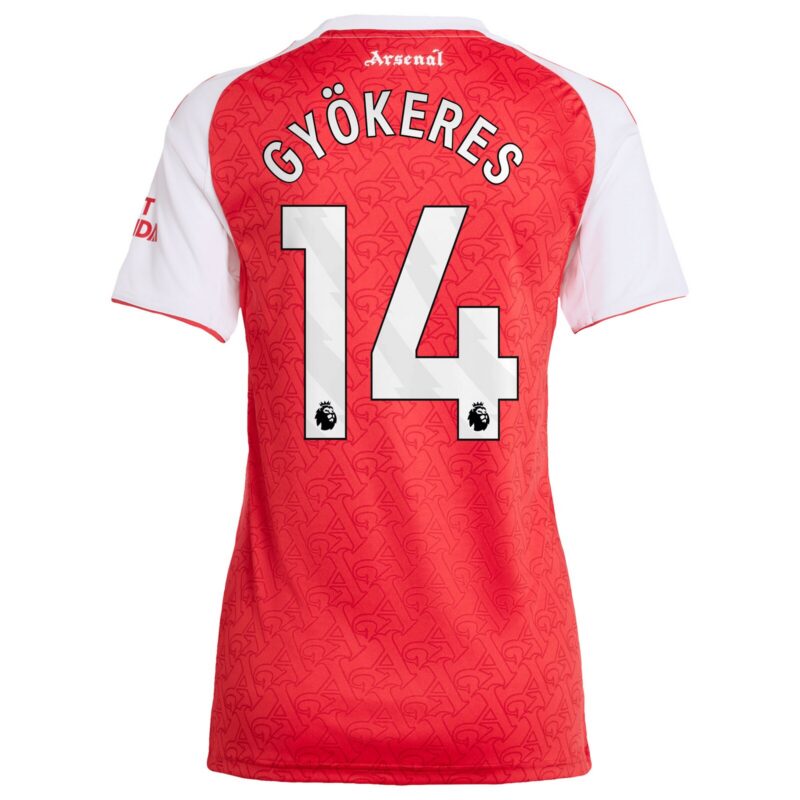 Arsenal adidas Home Shirt 2025-26 - Womens with Gyökeres 14 printing